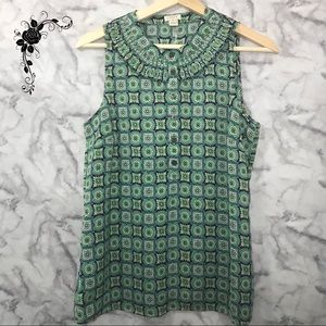 J. Crew Sleeveless Print Blouse